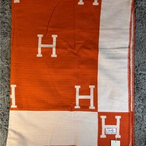 HERMES Avalon Throw Blanket MERINO Wool Cashmere ECRU Potironused Classic